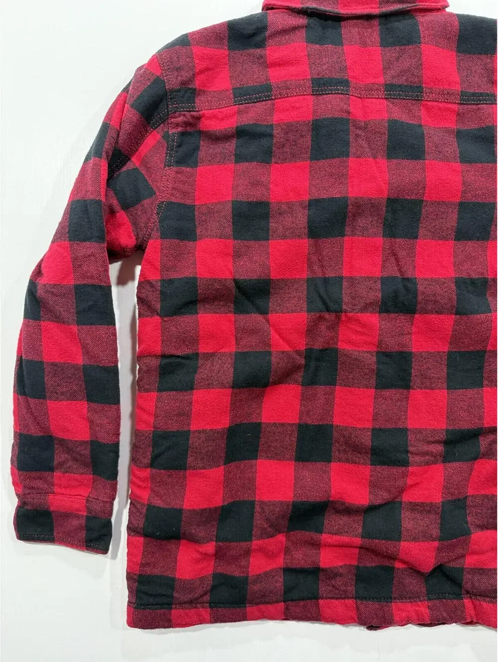 Tommy Bahama Boys XL 14 Red Buffalo Plaid Sherpa Lined Shacket Jacket